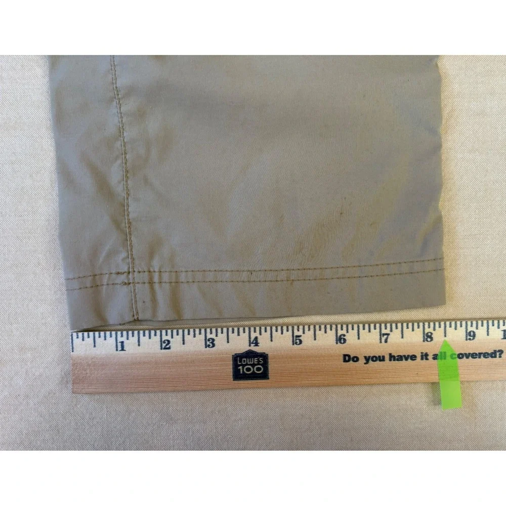 Eddie Bauer Mens 37x29 Khaki Lightweight Outdoor Hiking Pants Nylon‎ Spandex Zip
